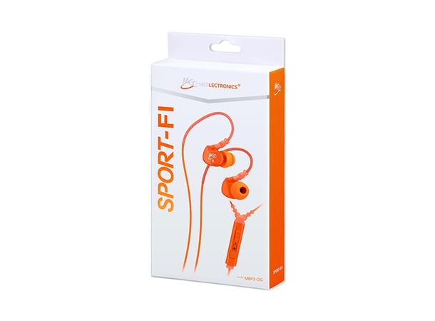 MeeLec ørepropper Sport-Fi M6P orange m/volum og mikrofon for handsfree bruk